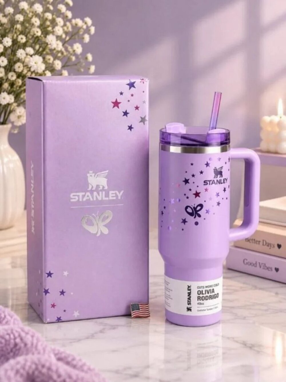PURPLE w/ STARS TUMBLER 40oz